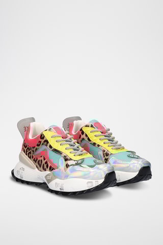 Baskets plateformes - Bleu et argenté