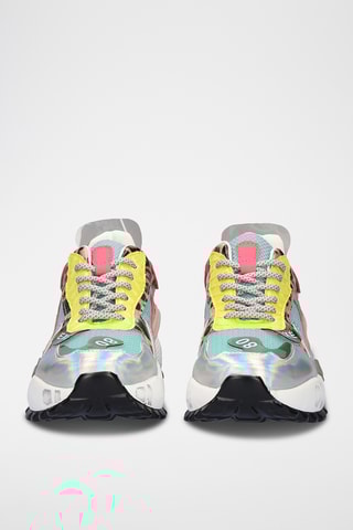 Baskets plateformes - Bleu et argenté