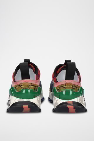 Baskets plateformes en cuir - Bleu et vert