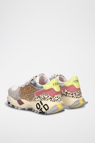 Baskets en cuir - Gris et doré