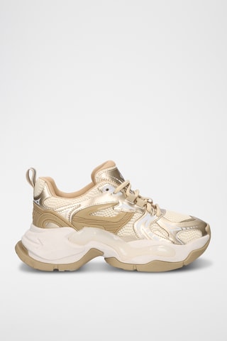 Baskets plateformes en cuir - Taupe