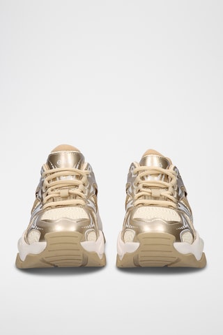 Baskets plateformes en cuir - Taupe