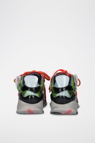 Baskets en cuir - Orange et gris