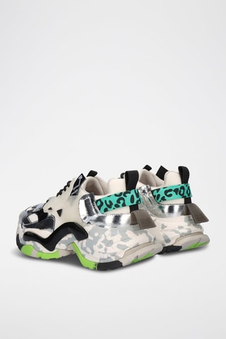 Sneakers plateformes en cuir - Blanc