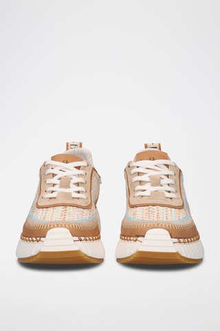 Baskets plateformes en cuir - Camel