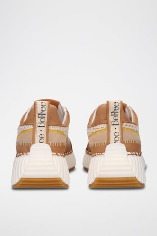 Baskets plateformes en cuir - Camel