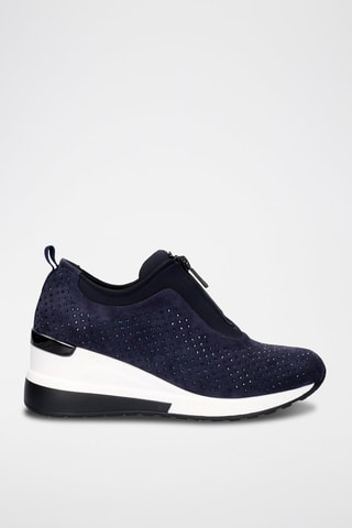 Baskets chaussettes compensées - Bleu marine