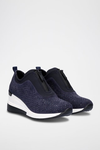 Baskets chaussettes compensées - Bleu marine