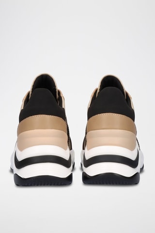 Sneakers plateformes - Beige et noir
