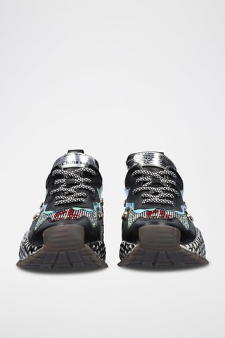 Sneakers plateformes en cuir - Noir