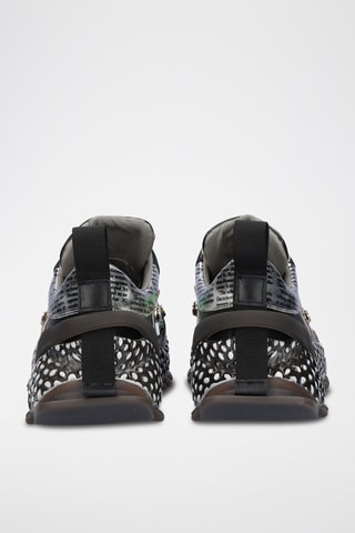 Sneakers plateformes en cuir - Noir