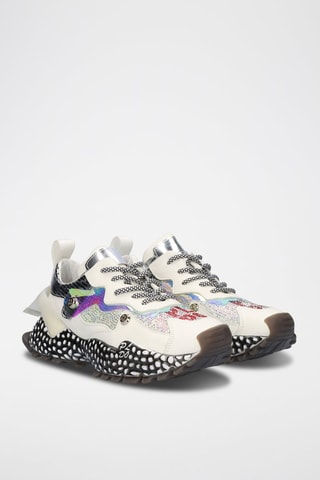 Sneakers plateformes en cuir - Blanc