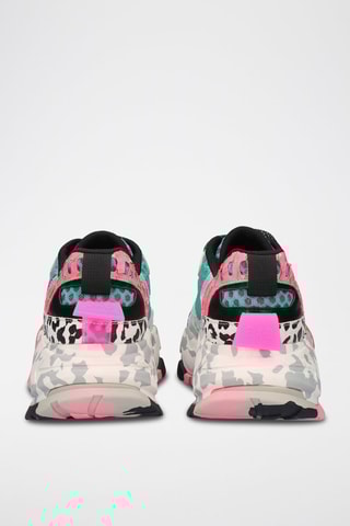 Sneakers plateformes en cuir - Vert