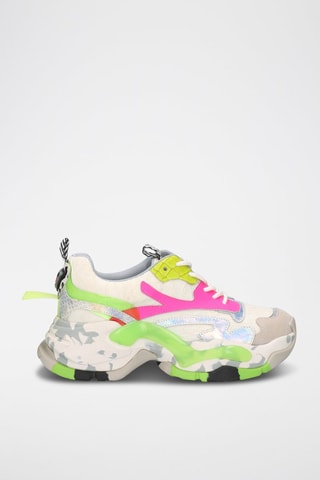 Baskets plateformes en cuir - Gris