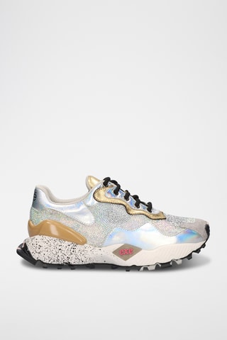 Baskets plateformes en cuir - Argenté