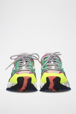 Baskets plateformes en cuir - Jaune