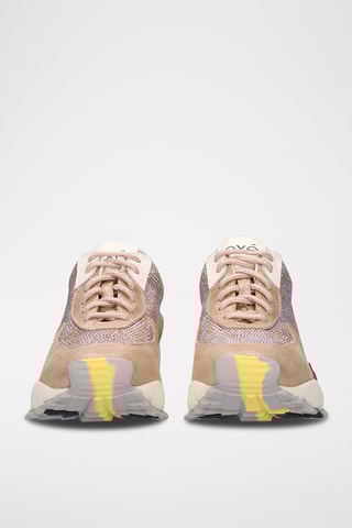 Baskets plateformes en cuir - Doré et rose