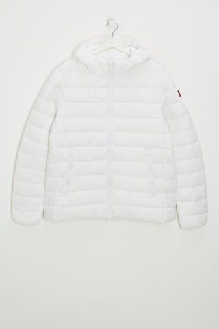 Gewatteerde jas met capuchon - Wit