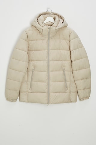 Gewatteerde jas met capuchon - Beige