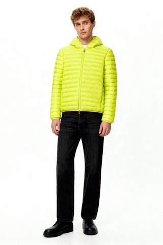 Gewatteerde jas met capuchon - Lichtgroen