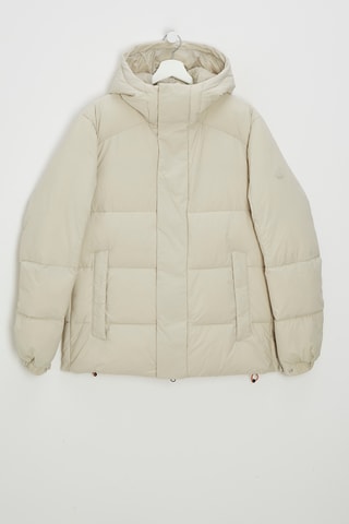 Gewatteerde jas met capuchon - Beige