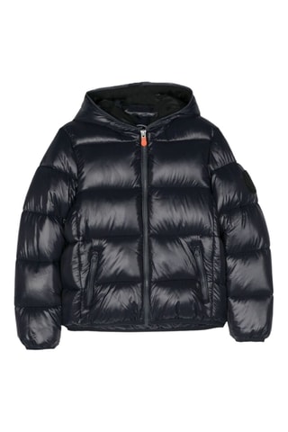 Gewatteerde jas met capuchon - Nachtblauw