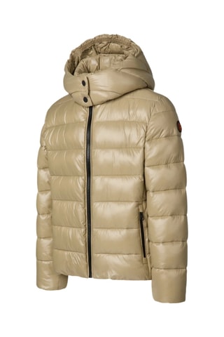 Gewatteerde jas met capuchon - Beige