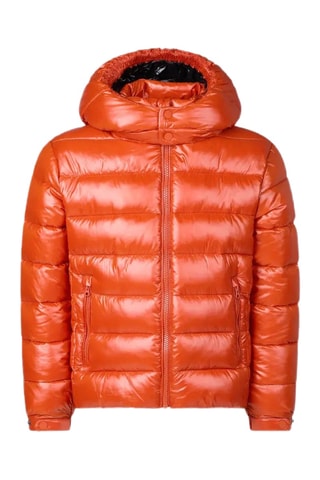 Gewatteerde jas met capuchon - Oranje
