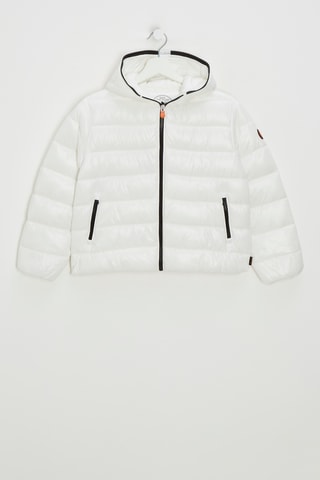 Gewatteerde jas met capuchon - Wit