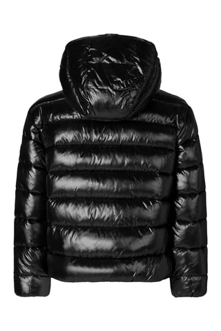 Gewatteerde jas met capuchon - Zwart