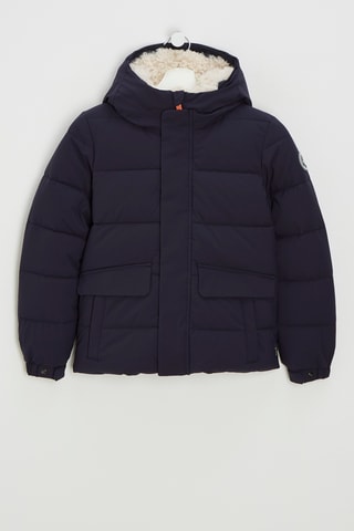 Gewatteerde jas met capuchon - Marineblauw