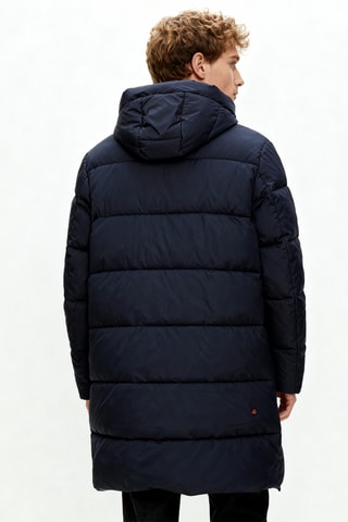 Gewatteerde jas met capuchon - Marineblauw