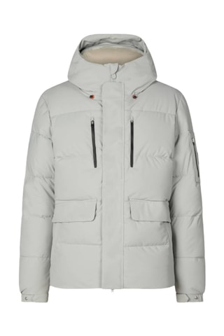 Gewatteerde jas met capuchon - Lichtgrijs