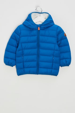 Gewatteerde jas met capuchon - Blauw