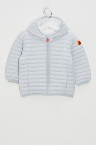 Gewatteerde jas met capuchon - Lichtgrijs