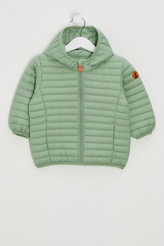 Gewatteerde jas met capuchon - Lichtgroen