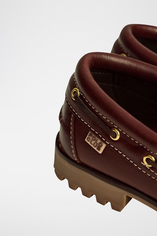 Sapatos de vela em couro - Castanho