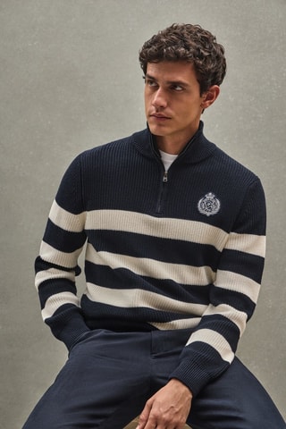 Camisola - Azul-marinho e cru