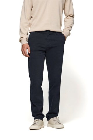 Calças Chino regular - Azul-marinho