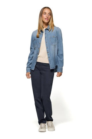 Camisa de ganga - Azul-claro