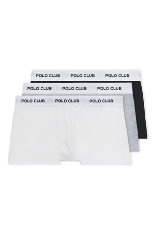 3 boxers Branco, cinzento mesclado e preto