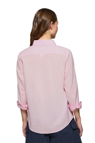 Camisa regular de linho - Rosa