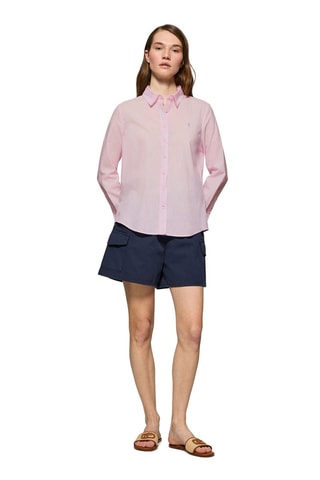 Camisa regular de linho - Rosa