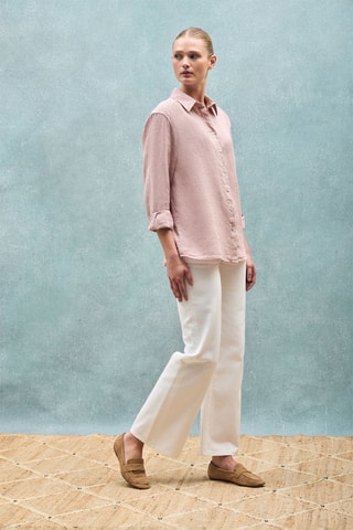 Camisa em linho - Rosa