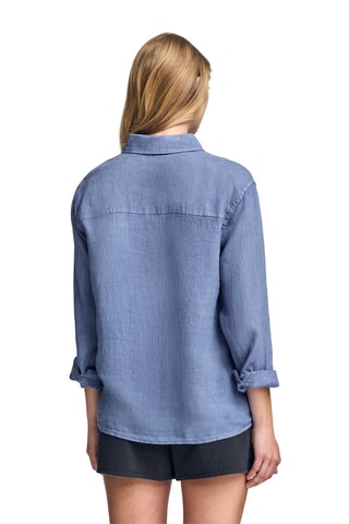 Camisa relaxed de linho - Azul