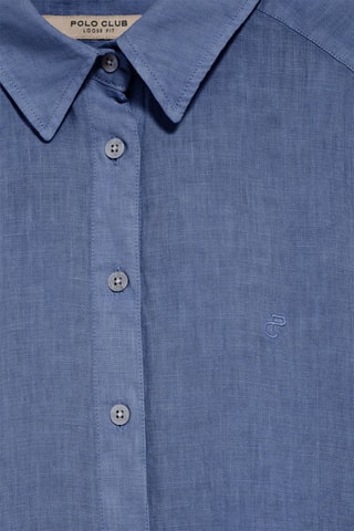 Camisa relaxed de linho - Azul