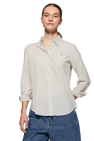 Camisa regular de linho - Branco