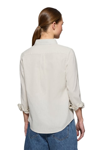 Camisa regular de linho - Branco