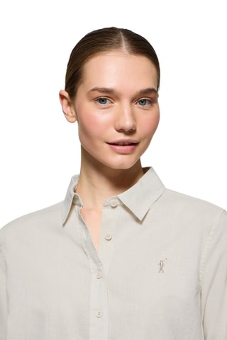 Camisa regular de linho - Branco