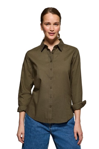 Camisa regular de linho - Verde